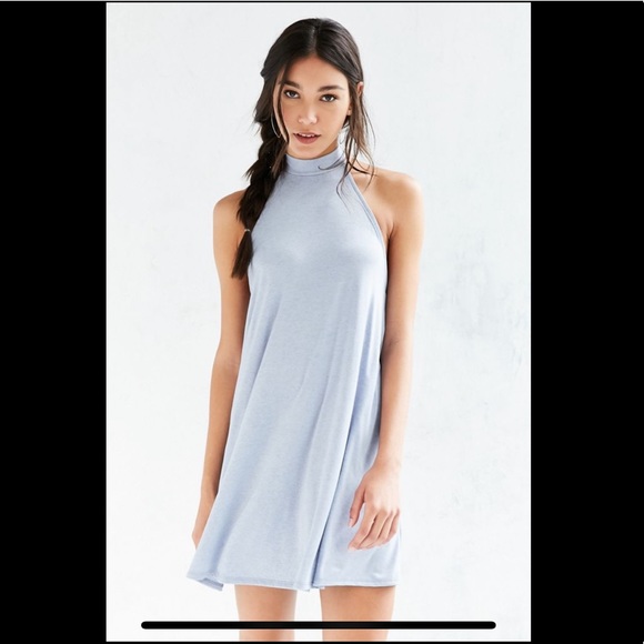 Urban Outfitters Dresses & Skirts - Kimchi Blue UO Mock Neck Tied Blue Open Back Dress